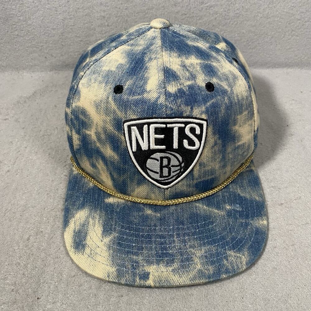 Brooklyn Nets Mitchell & Ness Acid Wash Denim Snapback Hat Cap NBA Basketball